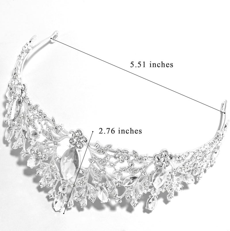 TAROSE Crowns for Women, Queen Crystal Gold Silver Tiaras with White Rhinestone and Combs, Goddess Crown for Wedding Bride Birthday Princess Bridal Shower Hair Accessories for Women - Image 4